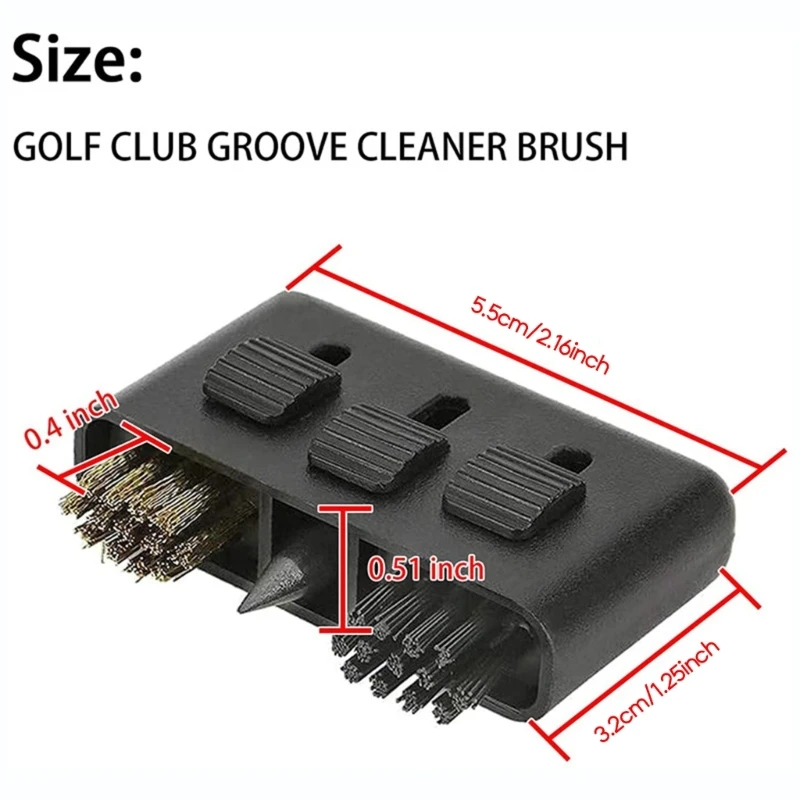 3 in 1 Retractable Golf Cart Brush Multiple Use Golf Slot Cleaning Brush Portable Pocket Size Golf Cleaning Tool DropShipping