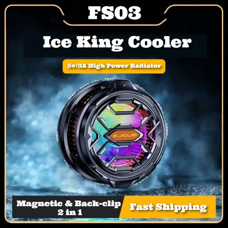 

FS03 Mobile Phone Frozen Cooling Radiator Magnetic/ Back-clip 2 in 1 Semiconductor PUBG Game Cooler for IPhone Android Universal