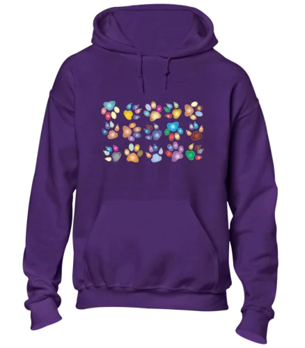 

Polarshe RAINBOW PAW PRINT HOODY HOODIE CUTE ANIMAL LOVER DESIGN DOG CAT GIFT PRESENT