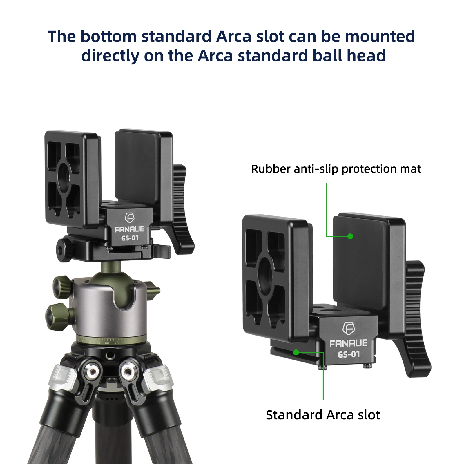 FANAUE-Adaptador de abrazadera de Rifle para montura de sillín de GS-01, trípode de caza, Arca Swiss, placa QR