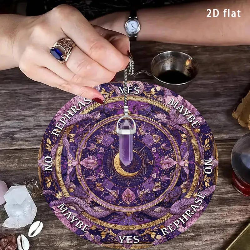 Astrological Chart Creative Divination Pendulum Pad Crystal Ritual Pad Altar Decoration Energy Plate Healing Meditation Board