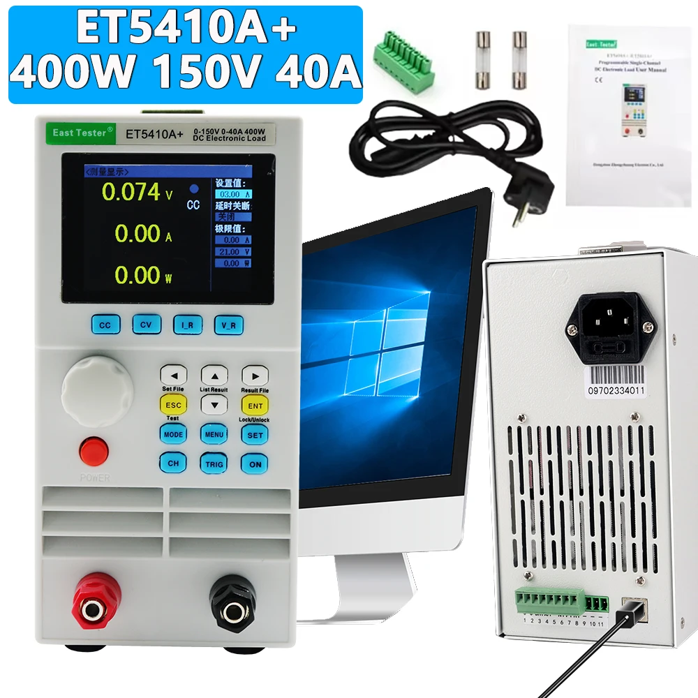 ET5410A+ Upgrade DC Electronic Load Meter 150V 40A 400W Battery Capacity Tester Power Test Aging Instrument RS-485/USB Interface