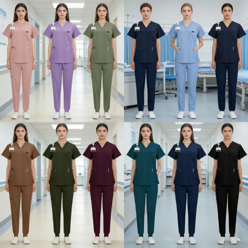 new-arrival-unisex-quick-dry-short-sleeve-medical-scrub-set-two-piece-work-uniform-ideal-for-dental-nurses-doctors-hospital