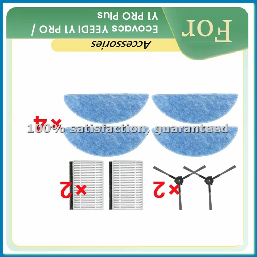 

8 шт. для робота-пылесоса Y1 PRO/Y1, запасные части, фильтр, боковая щетка, тряпка-A07G