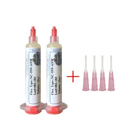 2pcs/lot 10cc NC-559-ASM Flux paste lead-free solder paste solder flux + 4pcs Needles