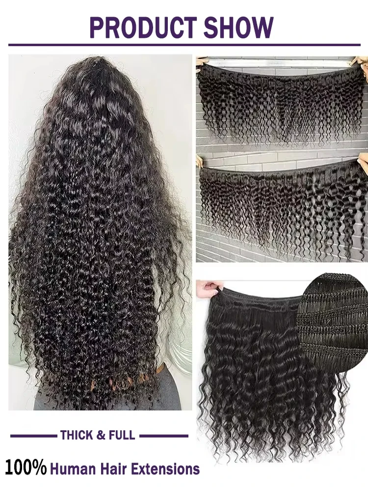 30 40 بوصة 100% حزم الشعر البشري 16A موجة عميقة مجعد البرازيلي 3 4 حزم شعر مستعار نسج وصلات شعر عذراء الشعر الخام الباروكات