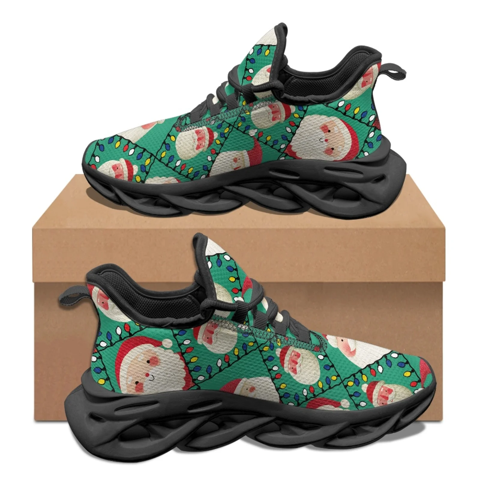 PENSTROLL Santa Face Non Slip Sports Shoes for Teens Mesh & EVA Mesh Sneakers Running Shoes