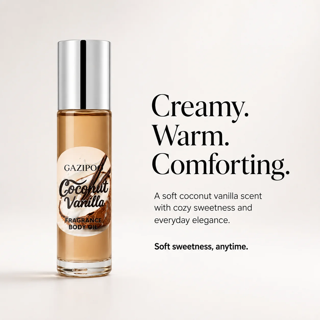 10ML Roll-On Pheromone Oil - Portable Perfume Oil, Soft Coconut Vanilla Gourmand Scent Eau De Toilette, Fragrance Oil for Dating