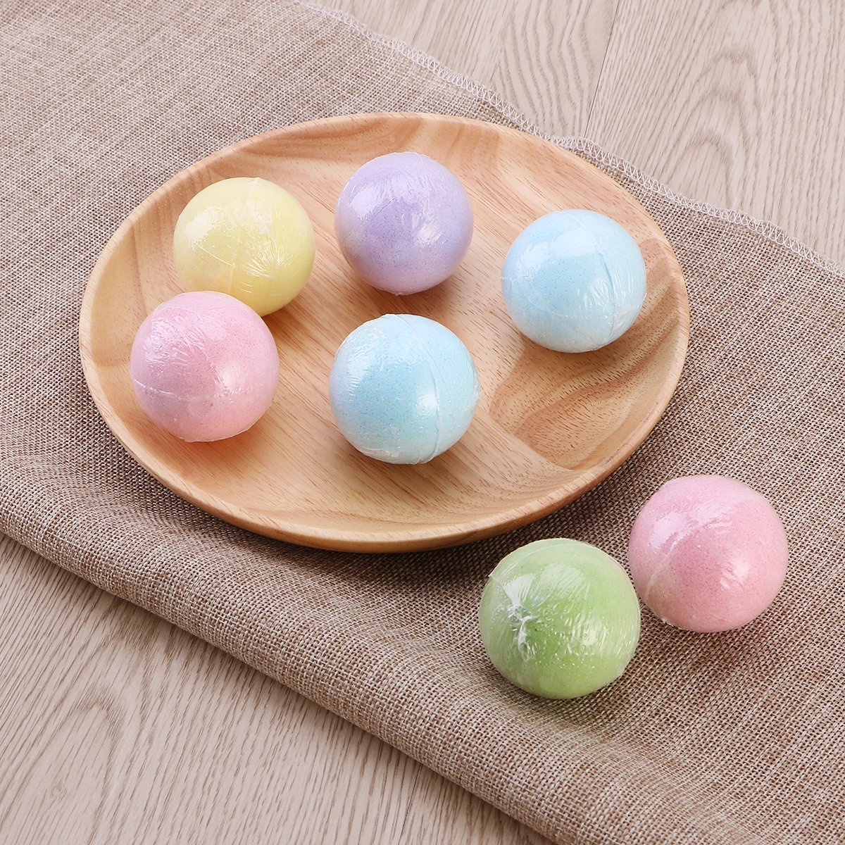 

8 шт., 70 г, бомбы, круглые шарики для купания, смешанные цвета для мужчин и женщин, увлажняющая, увлажняющая, соль для ванны для спа-релаксации