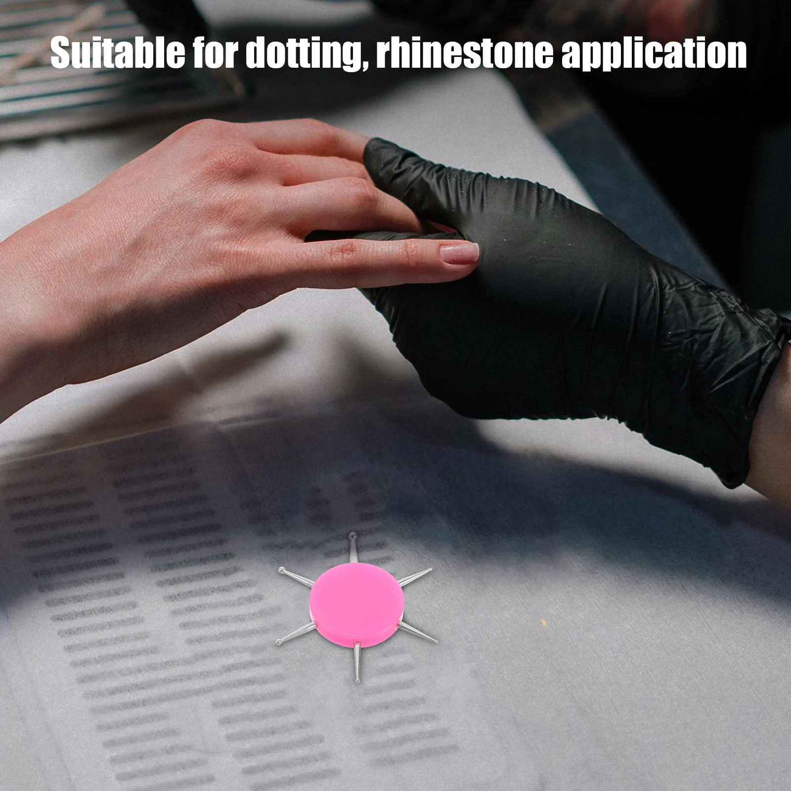 

Nail Dotting Tool Multifunctional Plastic Equipment Designing Tools Pink Color Various Needle Sizes DIY Decorations