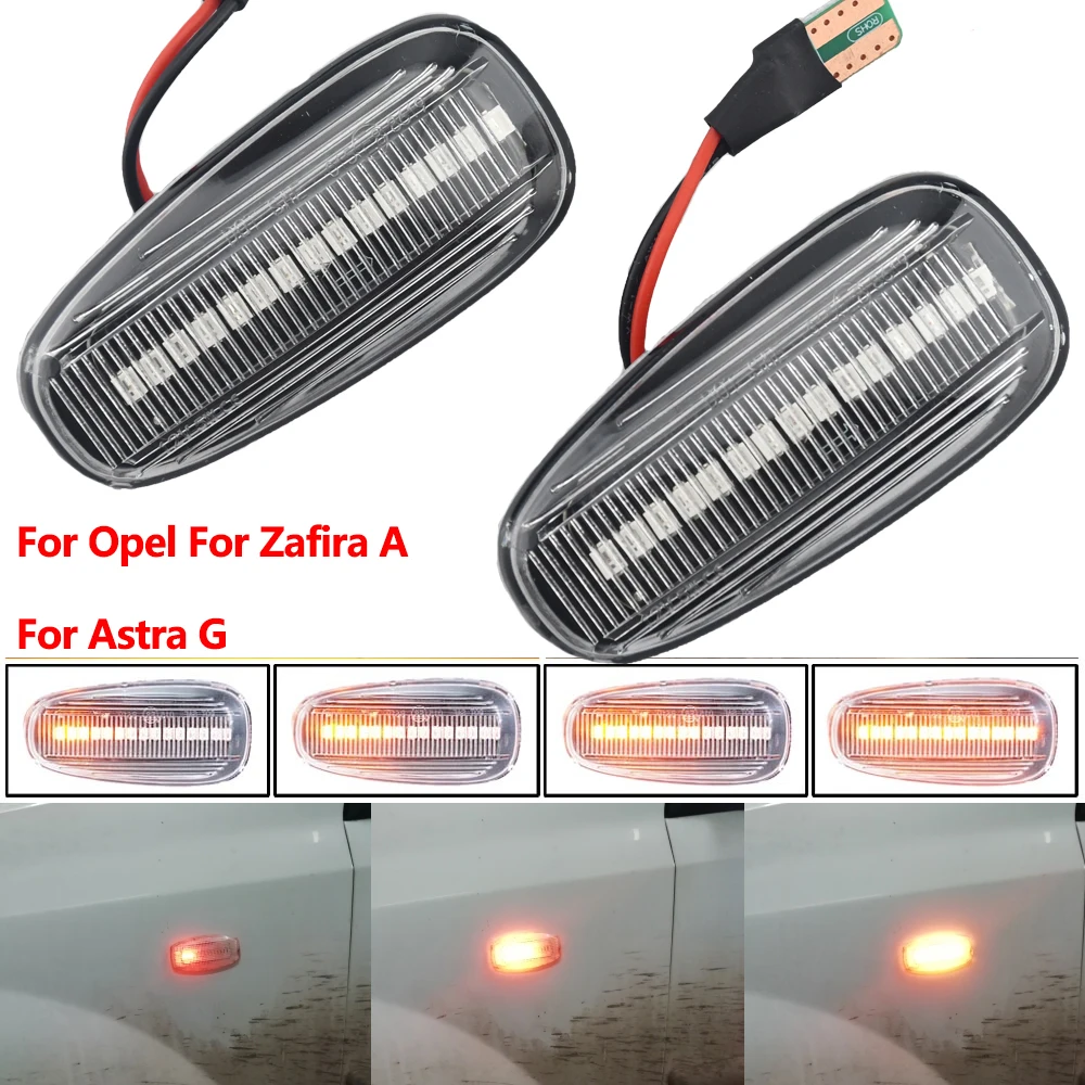 

For Opel Astra G 1998-2009 Zafira A 1999-2005 Led Dynamic Side Marker Turn Signal Light Sequential Blinker Lamp