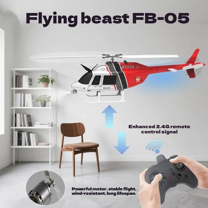 

Вертолет с дистанционным управлением Flying Beast Fb-05, 4-канальный оптический поток, 6-осевой гироскоп, 3,7 В, 500 мАч, одноклавишный трюк, пилоты для начинающих