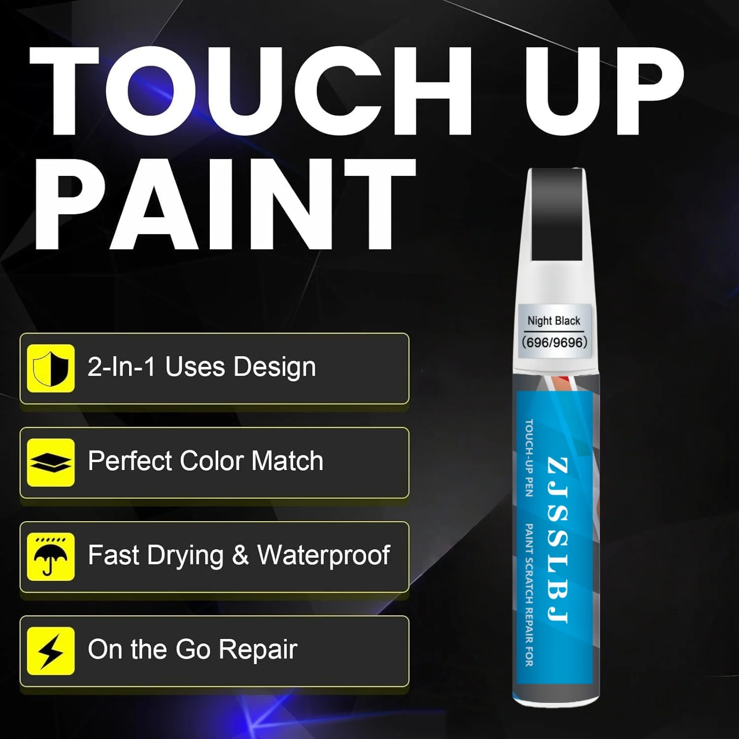 696/9696 Night Black Compatible with Mercedes-Benz Exact Match Touch Up Paint Pen