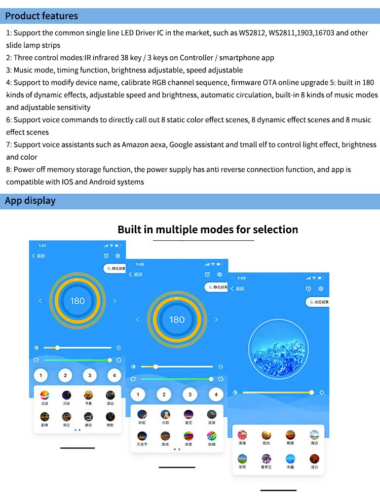 SP511E 24V 38key RGB Controller DC 5V WIFI Musik Rgb Smart Controller Single Output LED Dimmer Control untuk 2835 LED Strip 4pin
