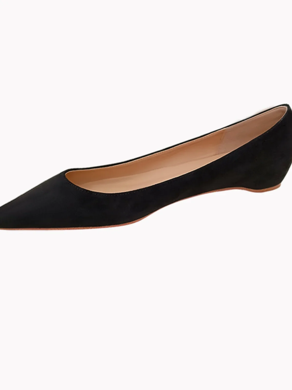 New style raised pointed flat shoes in nude color, super light cut flat shoes, super light cut single shoes for women