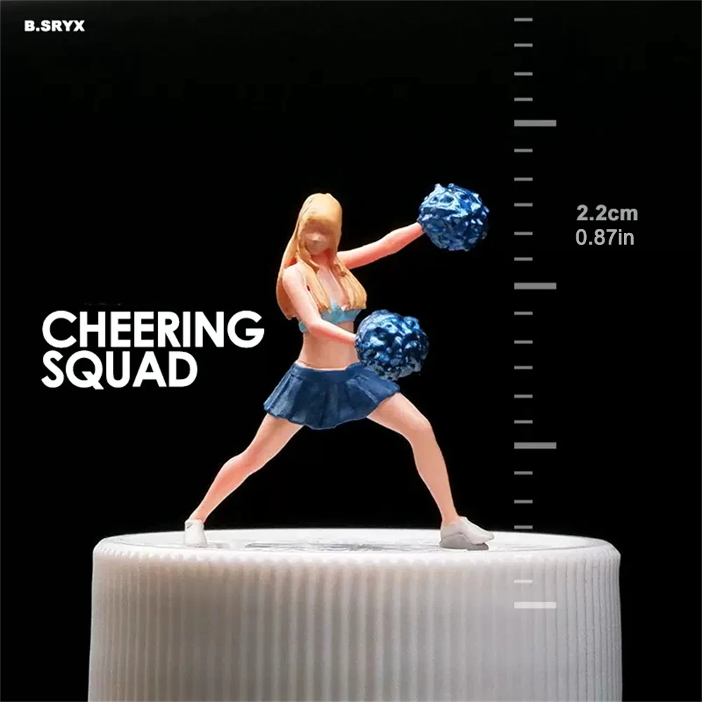 Kicarmod 1/64 skala Model patung miniatur cheerleader gambar miniatur boneka model dalam skala Model Diecast