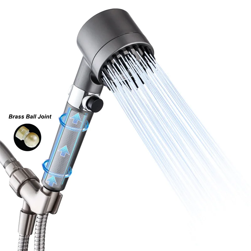 

Cross-border wear spray pressurized shower nozzle bathroom bath filter shower head spray shower head BN nickel brushed set