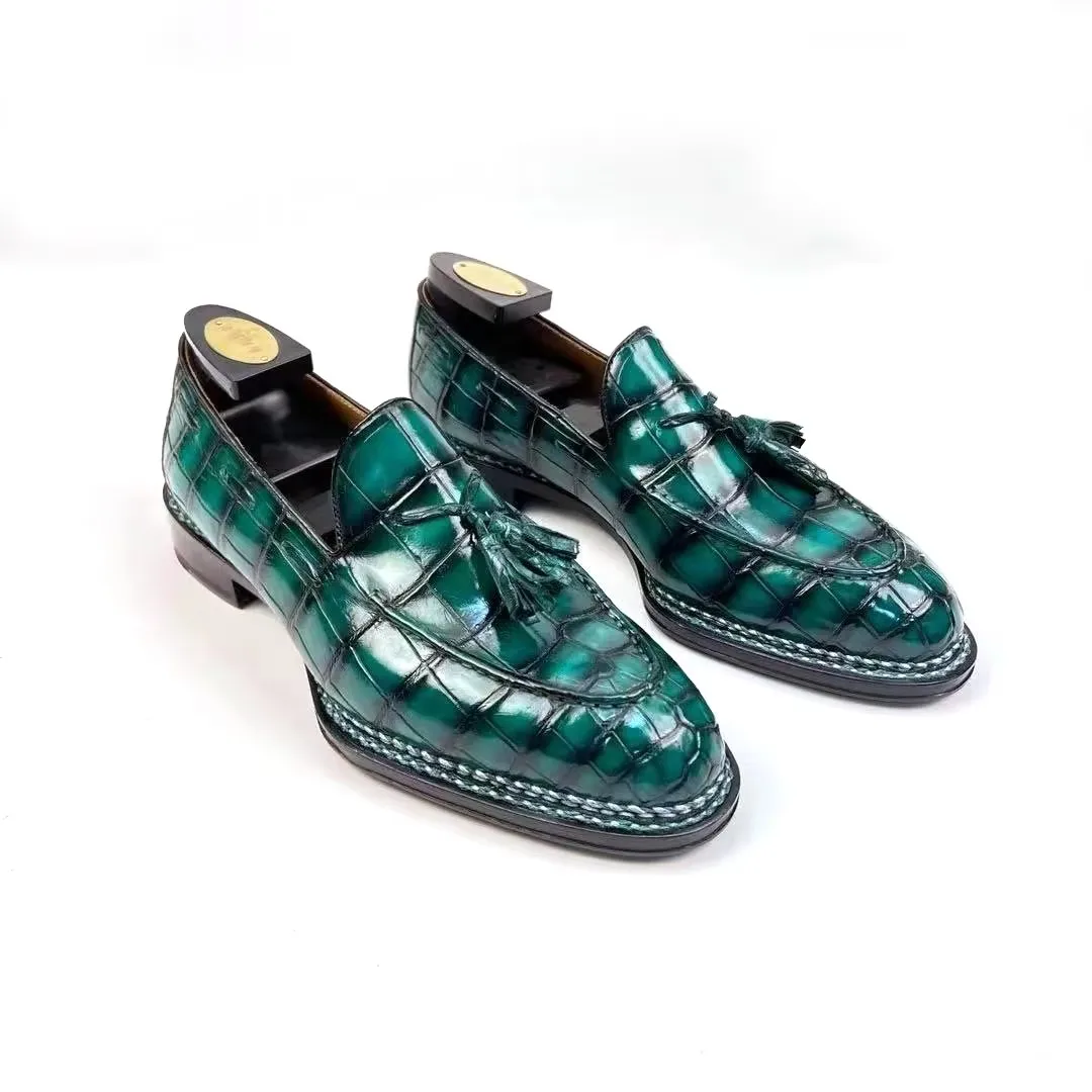 yinhang new men dre shoes male formal shoes crocodile shoes loafers blue lay shoes