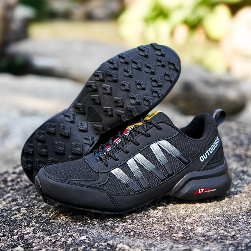 Men Hiking Shoes Outdoor Trainers Lace-up Climbing Shoes Wear-resistant Women Trekking Sneakers Walking Hunting Tactical Sneaker