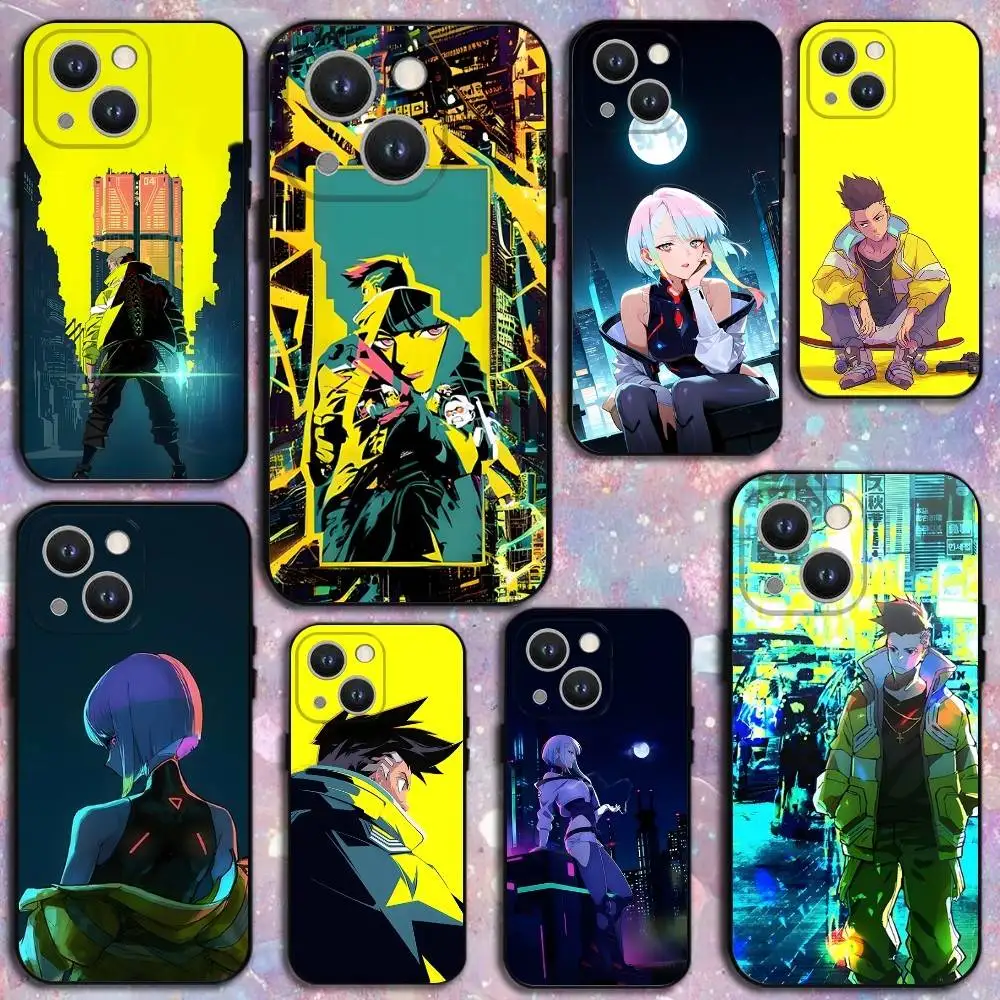 

Cyberpunk Game E-Edgerunners Phone Case For iPhone 16,15,14,13,12,11 Plus,Pro Max,XS,X,XR,SE,Mini,8,7,Soft Silicone Black Cover