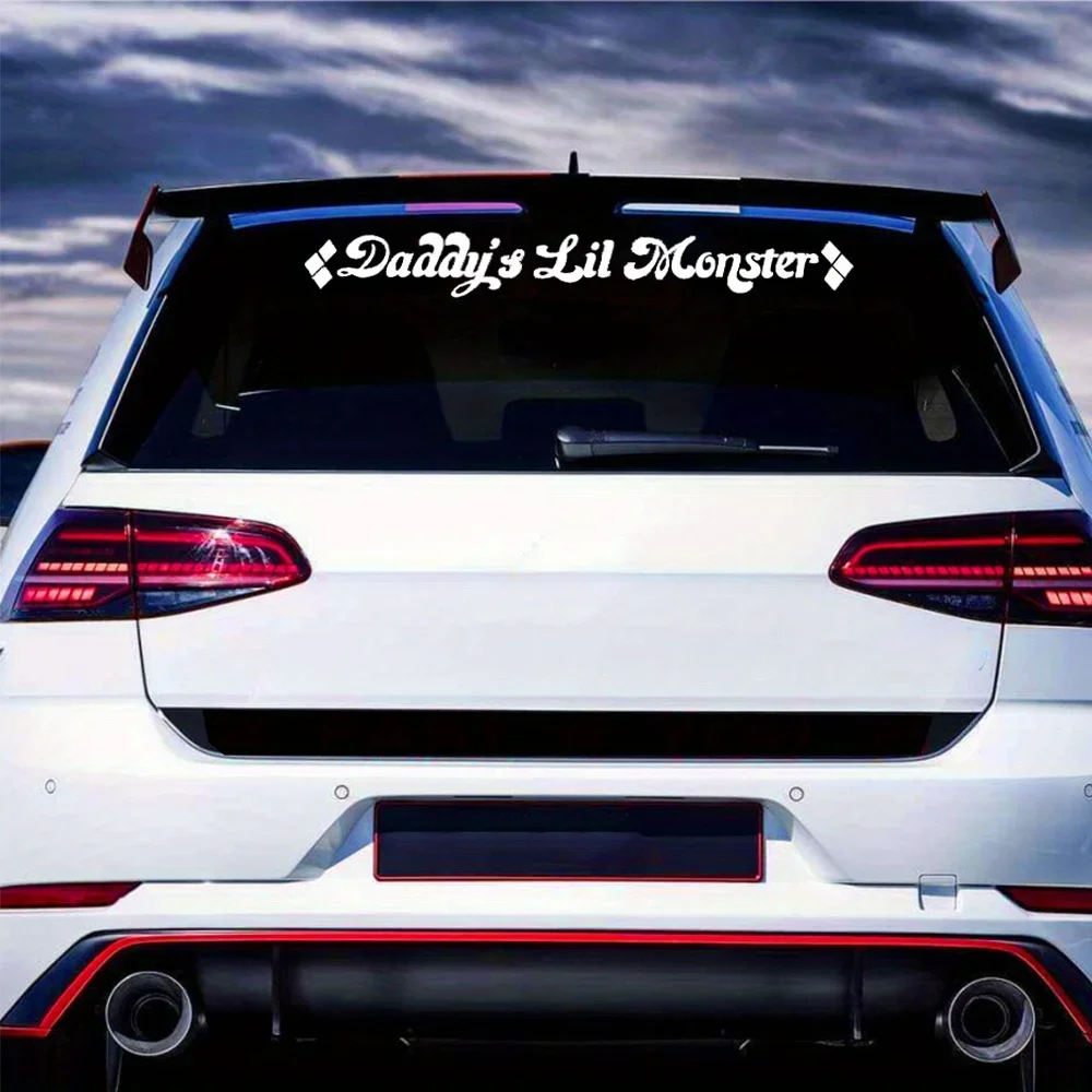 ملصقات سيارة للزجاج الأمامي والخلفي ، ملصق الأب ، مونستر كوين ، لافتة ممتعة ، شارات جسم السيارة ، الفتيات والنساء