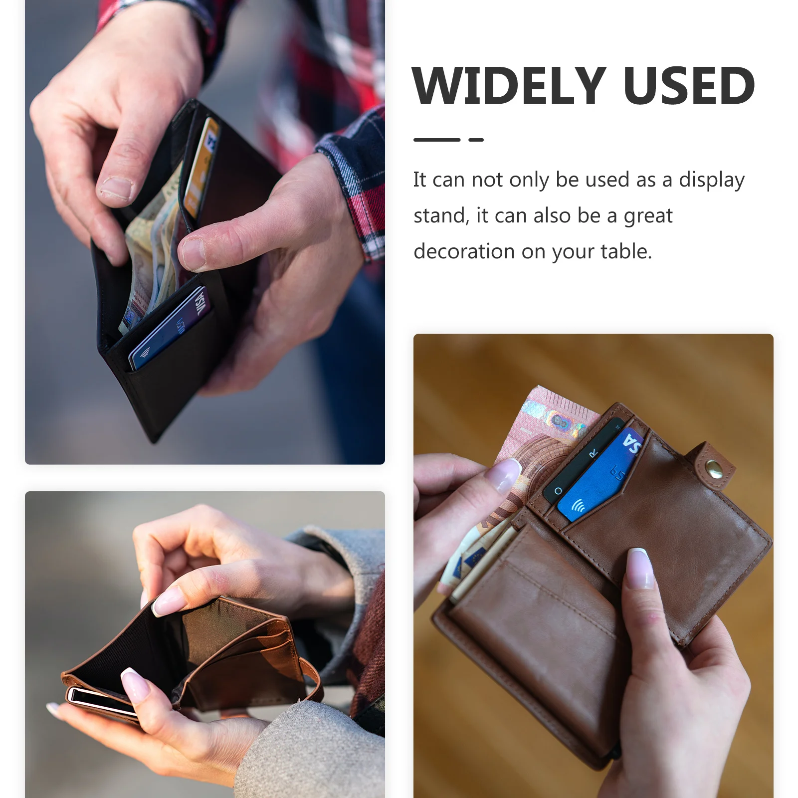 

2pcs Transparent Display Rack For Purse Wallet Organizer Single Layer Acrylic Stand Tabletop Storage Shelf Countertop Showcase