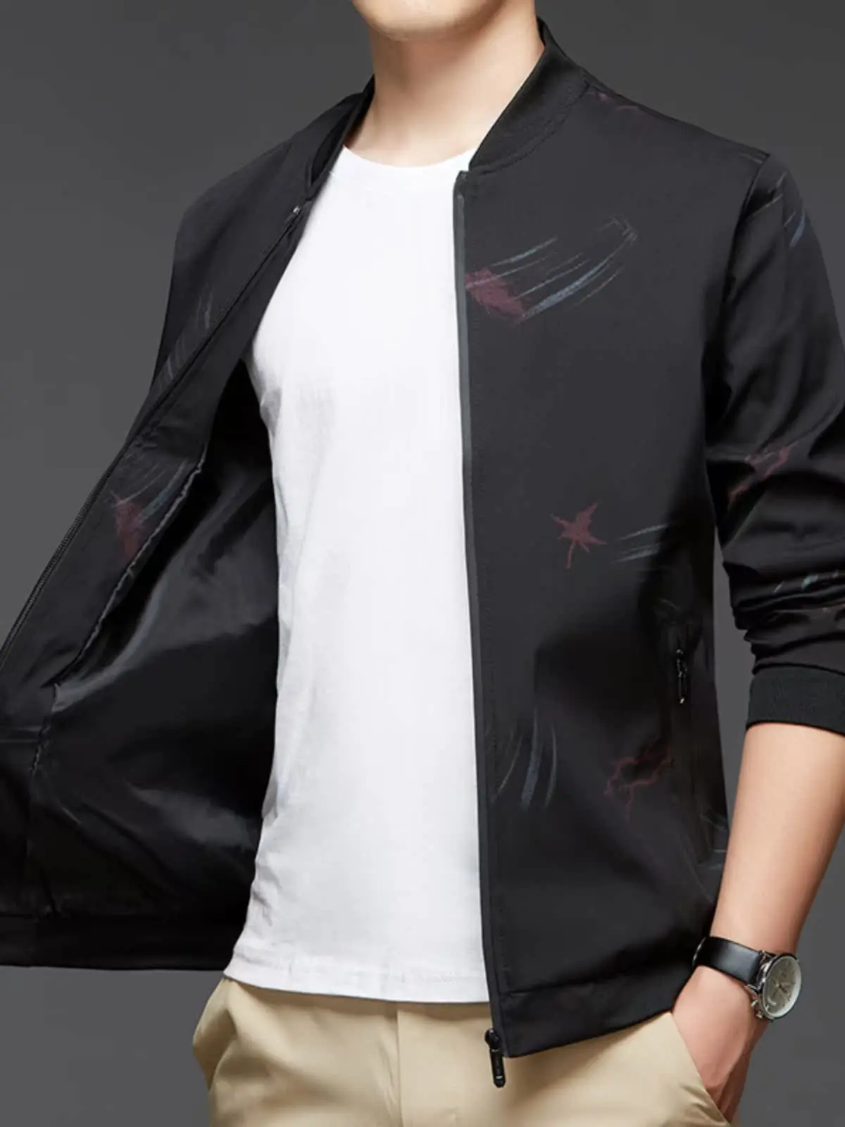 

Весенне-осенний повседневный бейсбольный джет, мужской облегающий камуфляжный модный молодежный корейский верхняя одежда Sle Hatl, модная верхняя одежда