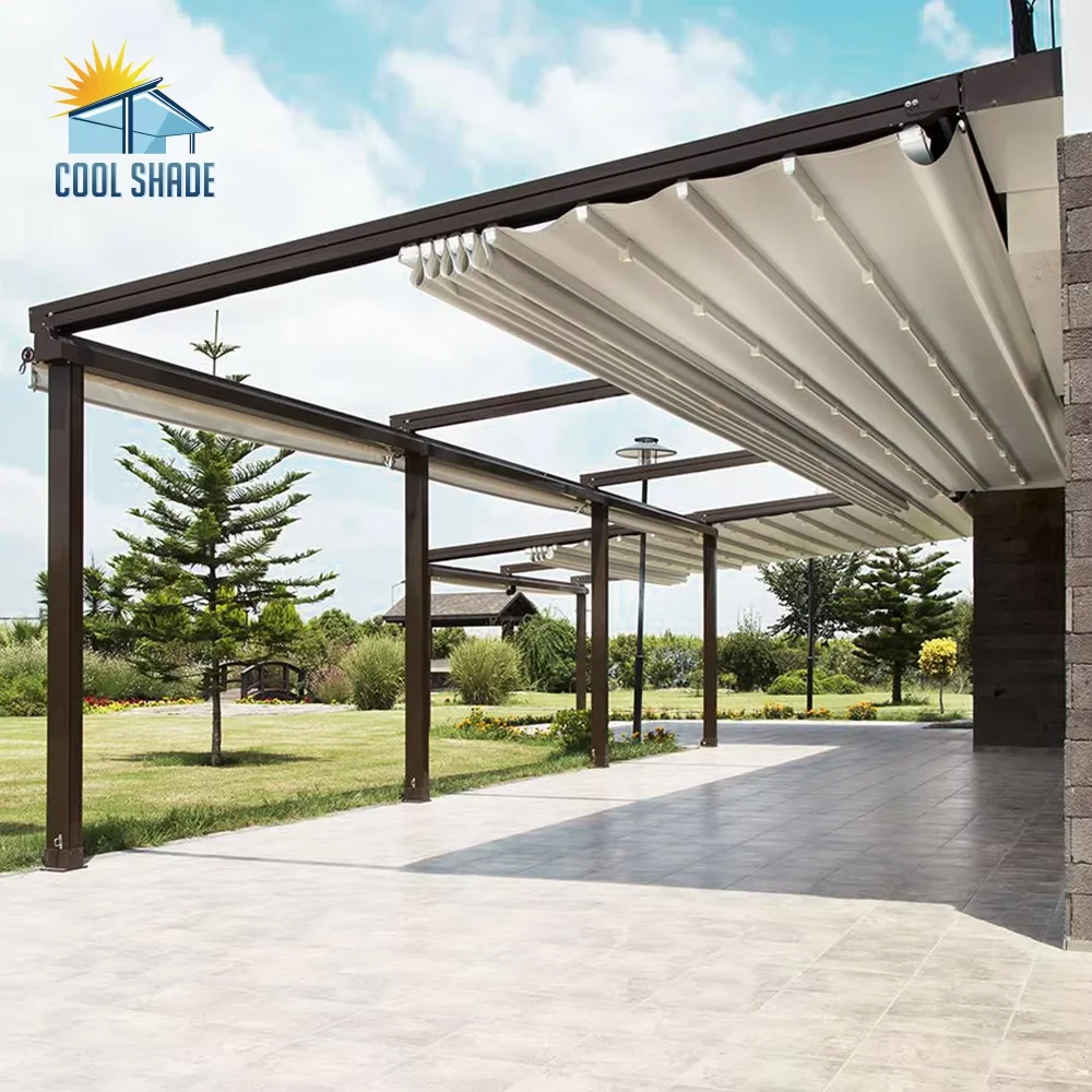 OneAlu Aluminium-Dachsystem – bioklimatische elektrische einziehbare wasserdichte Markise für den Außenbereich für Garten- und Terrassenschirm