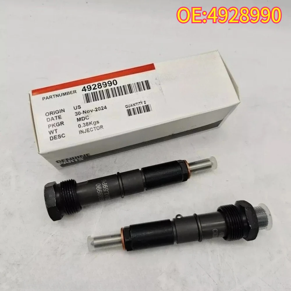 

High quality New For 2Pcs 4928990 New Diesel Engine Fuel Injector set Thread 14MM for Cummins 6BT Engine