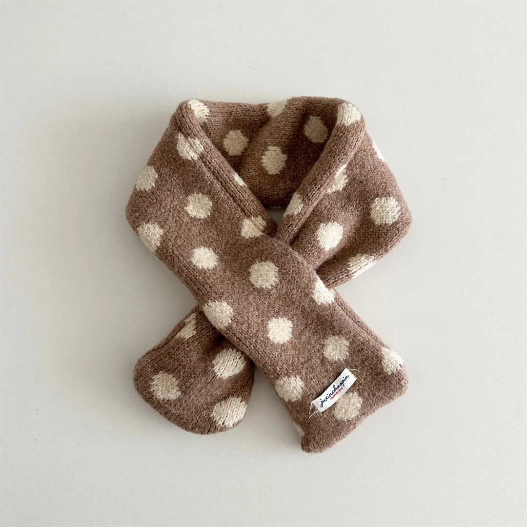 Kinder-Halstuch mit Niedlichen Punkten, Winter-Schal für Kleinkinder, 8 Farben, Warmer Winter-Schal für Kinder, Mädchen-Accessoires, Kinderschal – Detail 8