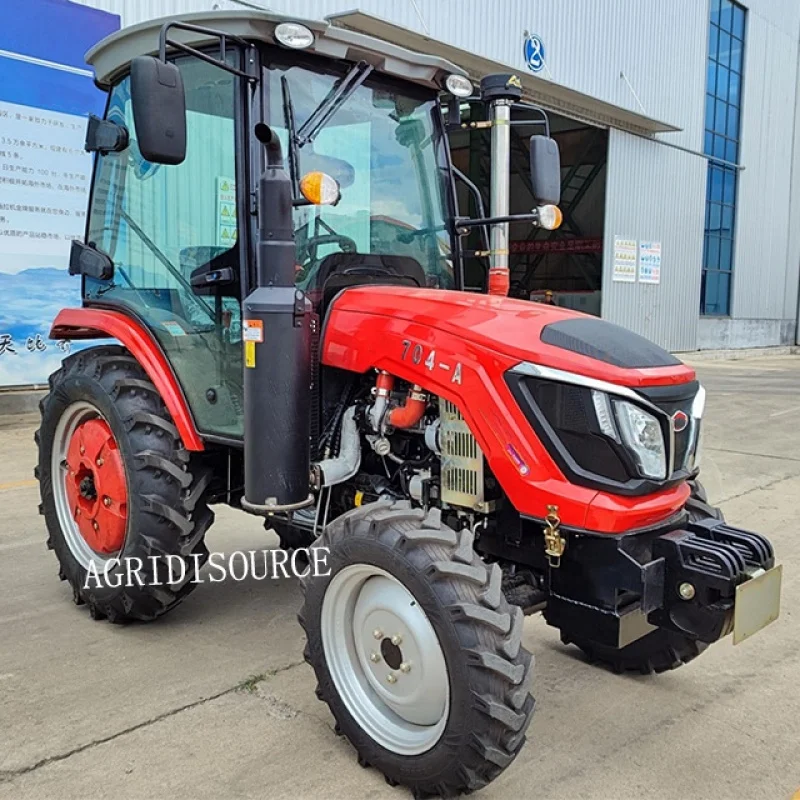 Durable: tractor agrícola con repuestos, cargador frontal, remolque de azada trasera y cabinas, tractor de huerto, etiquopía