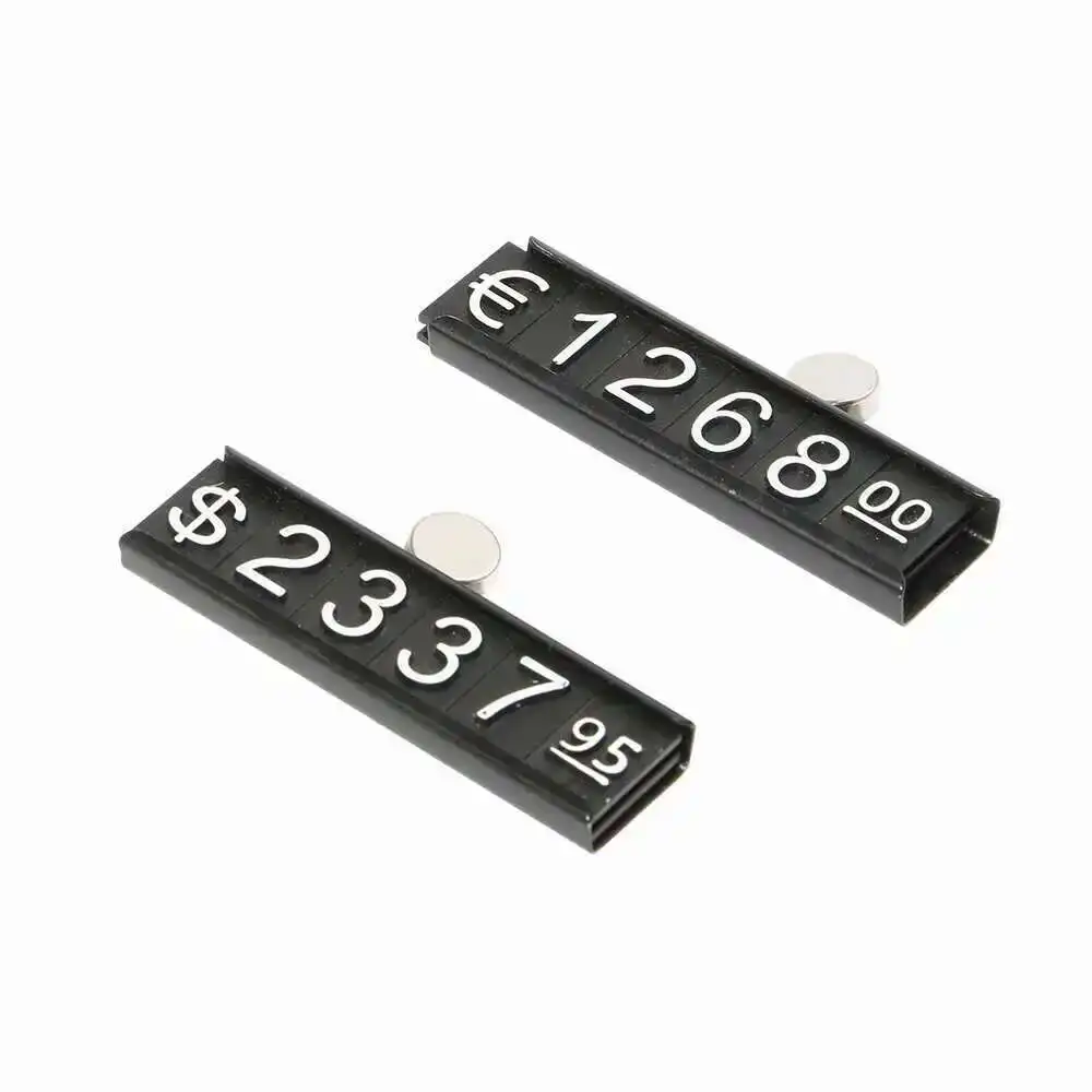 Indumento Cubo diviso Cartellino del prezzo Chiusura magnetica Magnete Prezzi Numero Cifre Dollaro Valuta Prezzi Cubo Porta badge