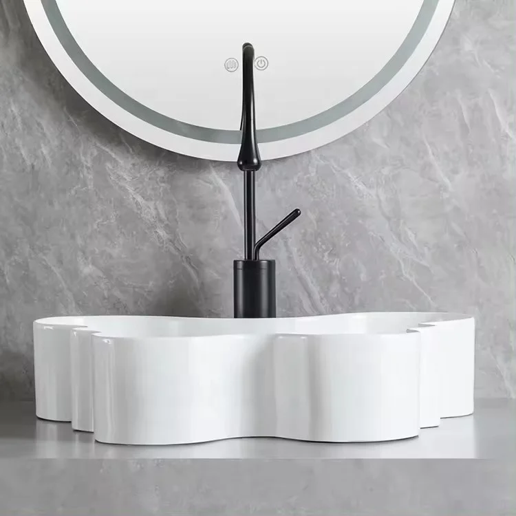 New design white ceramic butterfly-shaped art basin above the counter wash basin