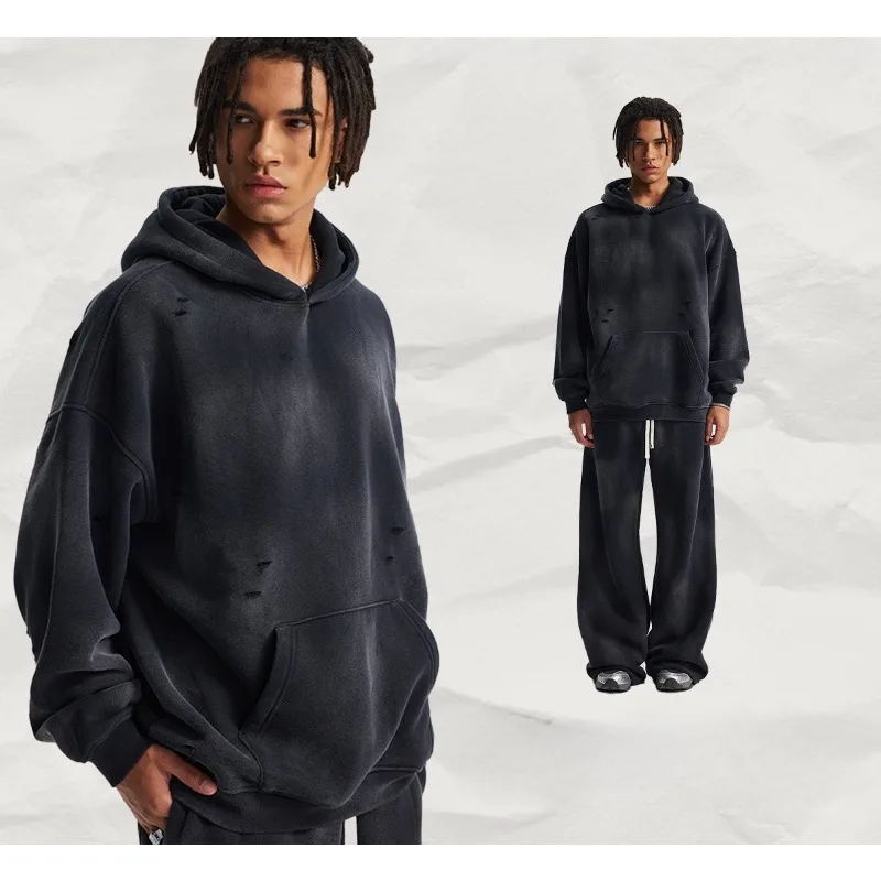 

Новая осенне-зимняя коллекция флисовых толстовок с кубическим флисом, потертыми краями, брюк, доступны для трансграничного использования.