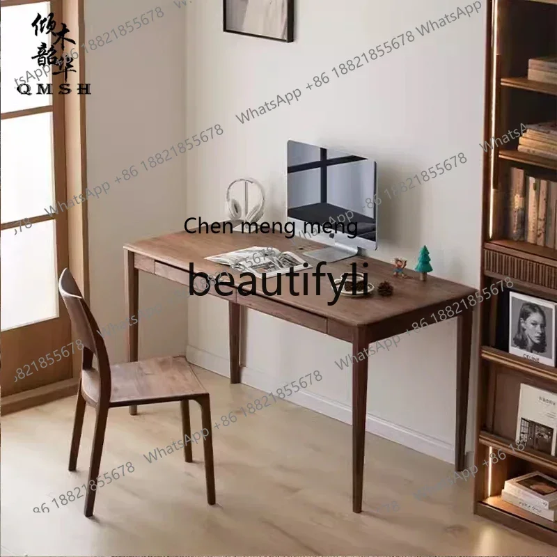 

S7486teae North American Black Walnut Desk Home Bedroom Study Writing Office Computer Desk