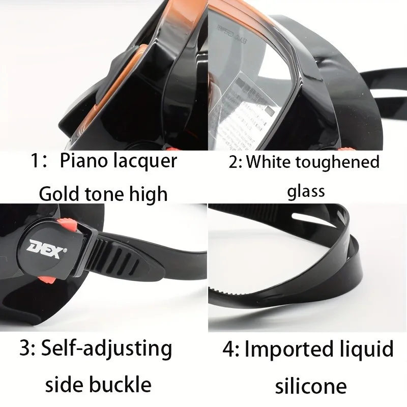 Large Frame Scuba Diving Mask Tempered Glass Mask Wet Snorkel Snorkeling Set Diving Goggles Waterproof Anti-Fog Deep