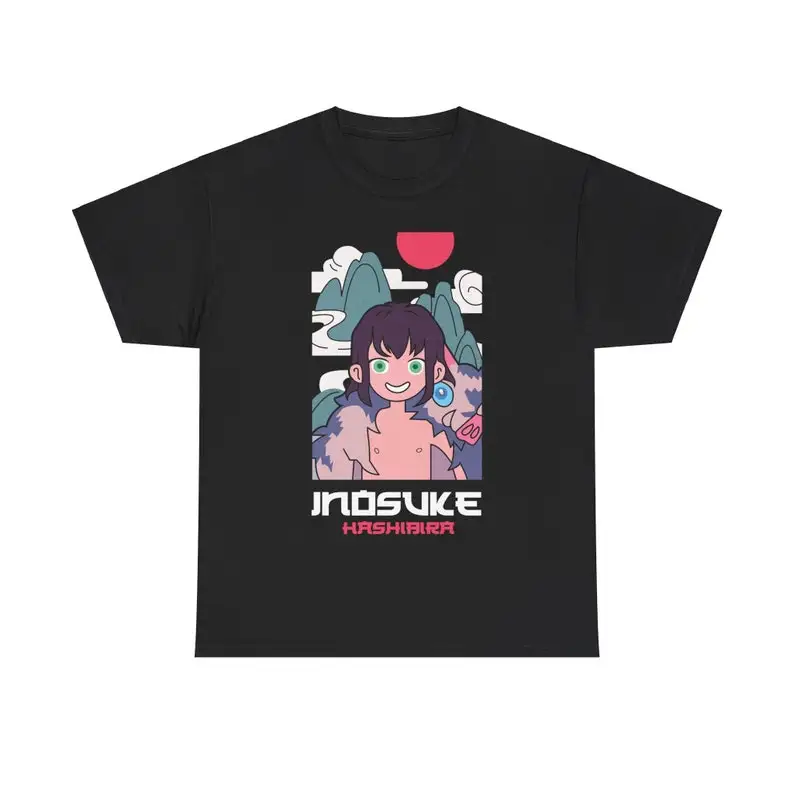 Inosuke Kawaii T-Shirt Demon Slayer Kimetsu No Yaiba Anime Manga Gift Shirt All Size 100 Cotton