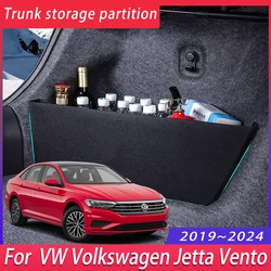 For VW Volkswagen Jetta Vento 2019~2024 2020 Car Trunk Storage Partition Multi-function Storage Box Auto Interior Accessories