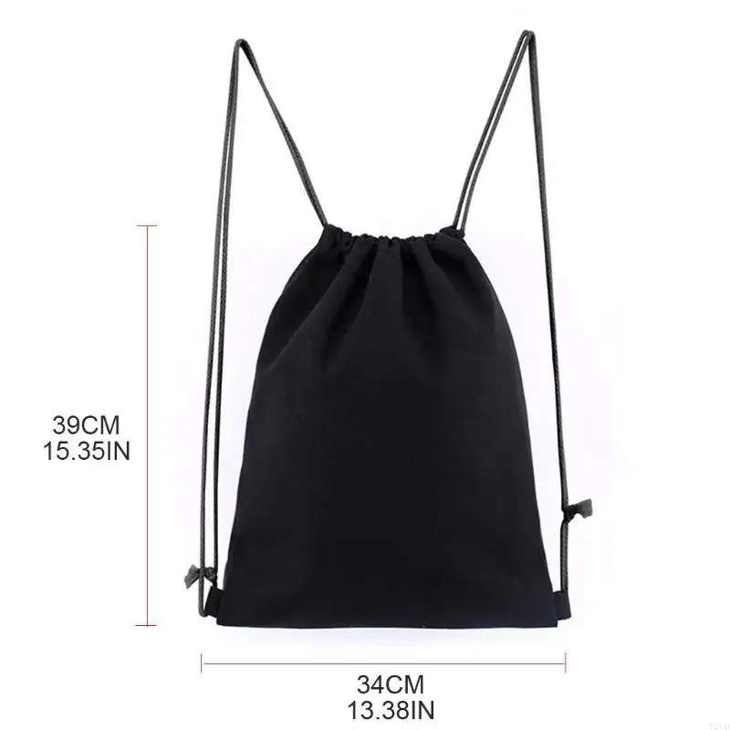 Cotton Canvas Draw String Rucksack Bag Fitnessstudio Sport String Rucksack Sackpack N2UD