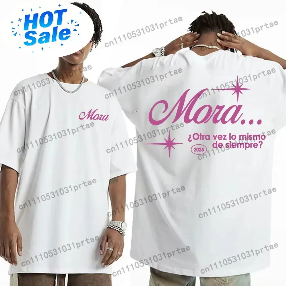 Rapero Mora Is The Same Again?  Men's Printed T-Shirt Women's Fashion Hip Hop Punk T-Shirt  Fashion Trend Top black
