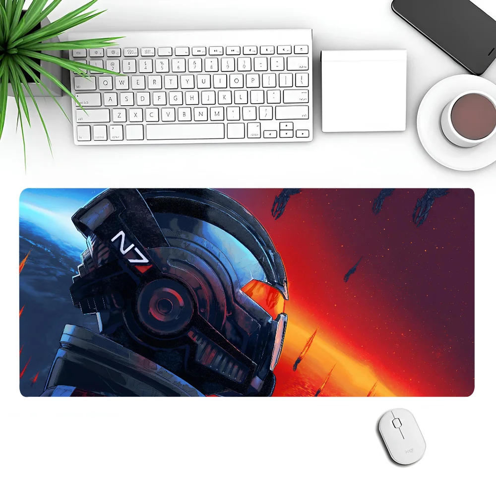 Mass Effect N7 Mousepad Mouse Mat Desk Mat With Pad Gaming Accessories Prime Gaming XXL Keyboard Pad Padding Mat