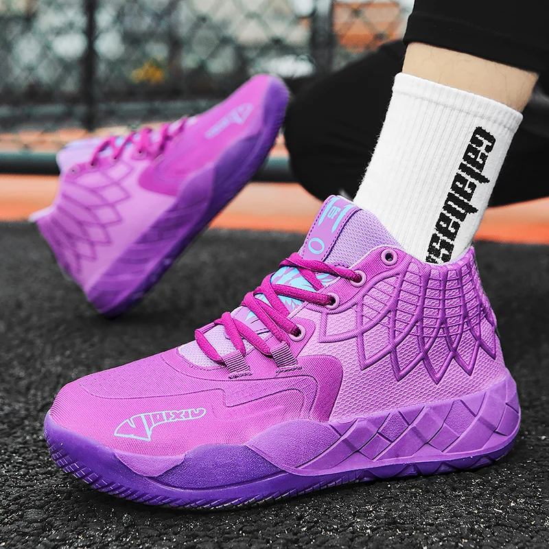 2024 Professional Men\'s Basketball Fashion Trend Shoes Basketball Sneakers Anti-skid High-top Couple Breathable Basketball Boot