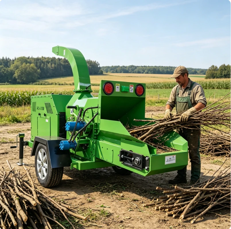 Wood Chipper Diesel/electric Engine Wood Shredder Mobile Forestry Crusher Machine for Home Composting and Soil Fertilizer Making