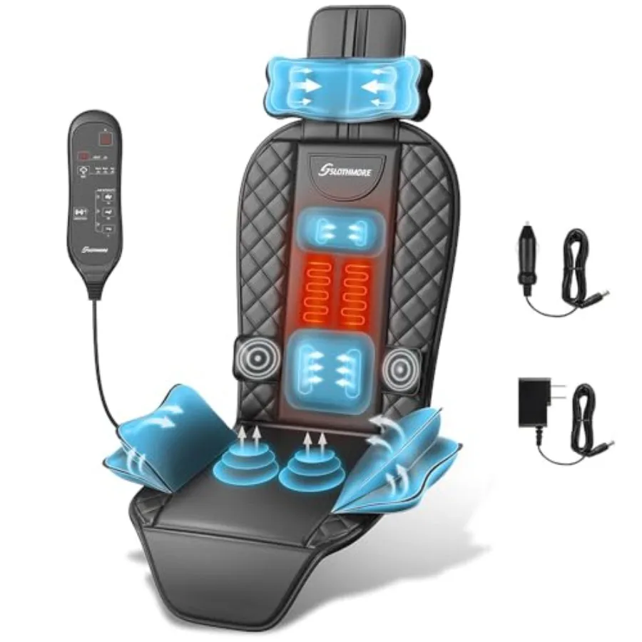 

comrelax Back Massager with Heat and Traction and Vibration Chair Massager Pad for Office Home Seat Massage for Pain Relief Dee