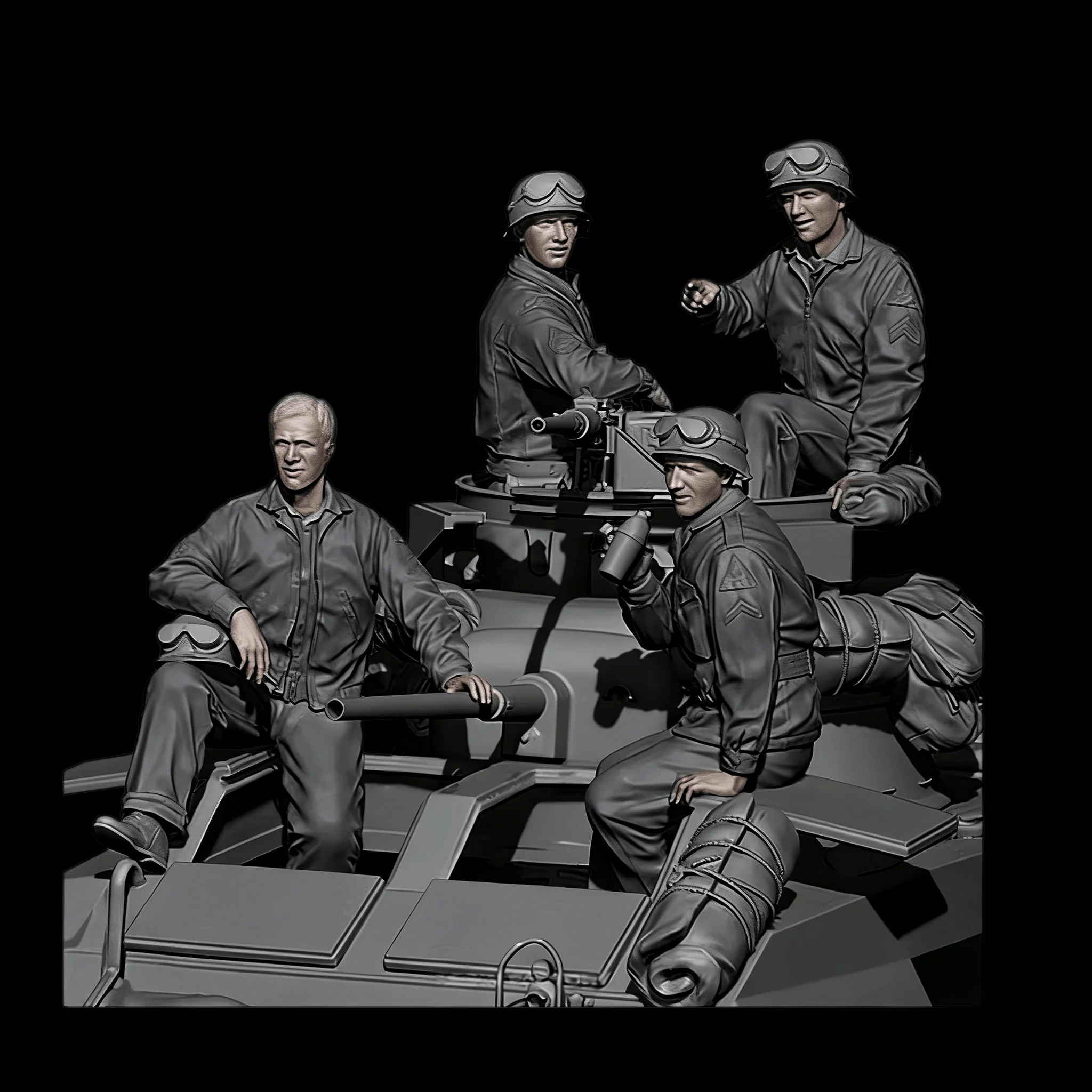 

1/35 Casting Resin Model Assembly Kit, GK, Tank Team of 4, Unpainted