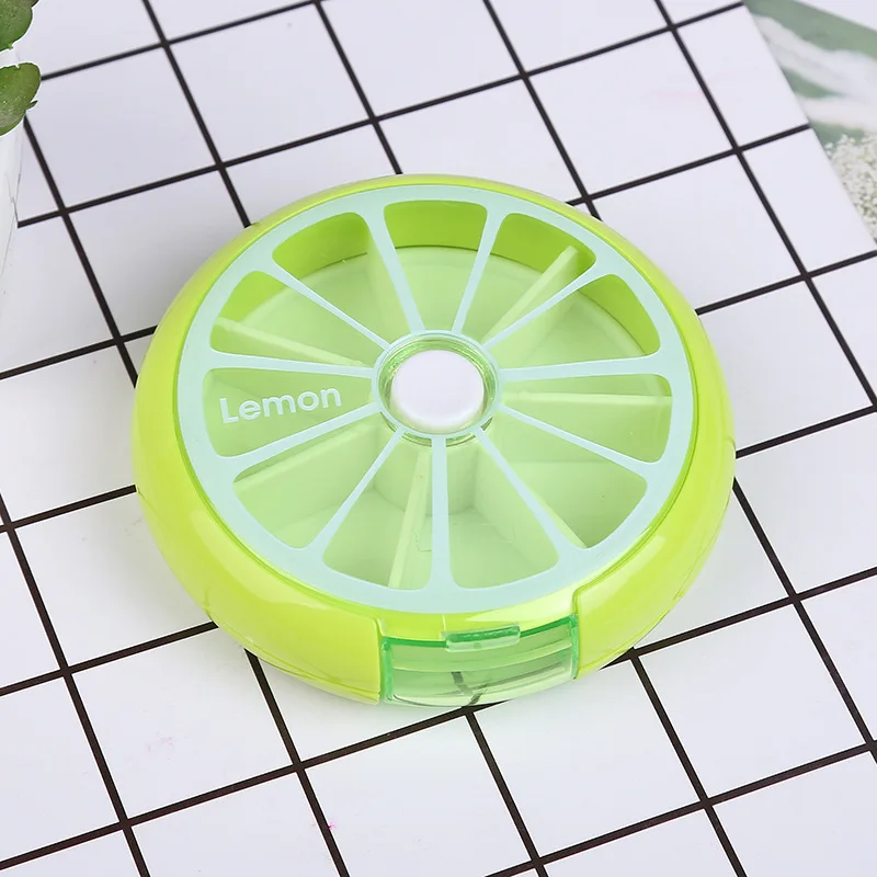 Mini Pill Box Weekly Medicine Pill Box Rotating Box Case Splitter Pills Organizer Portable Travel 7 Day Pill Container Case