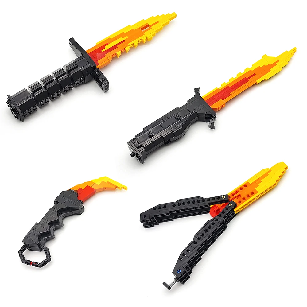 Creative MOC building block dagger set military bayonet butterfly knife DIY assembly weapon building block sword toy  gift