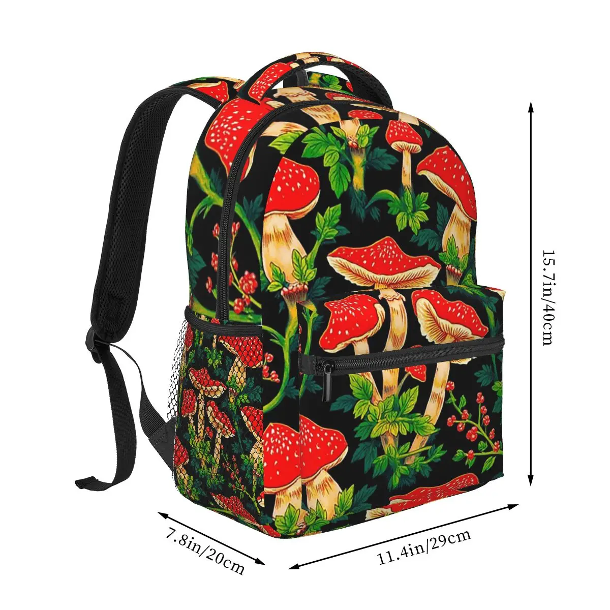 Plant Mushroom Pattern Backpack Hot Sale Daypack Large Capacity Kids BookBag School Bag Shoulder Bags for Men Women