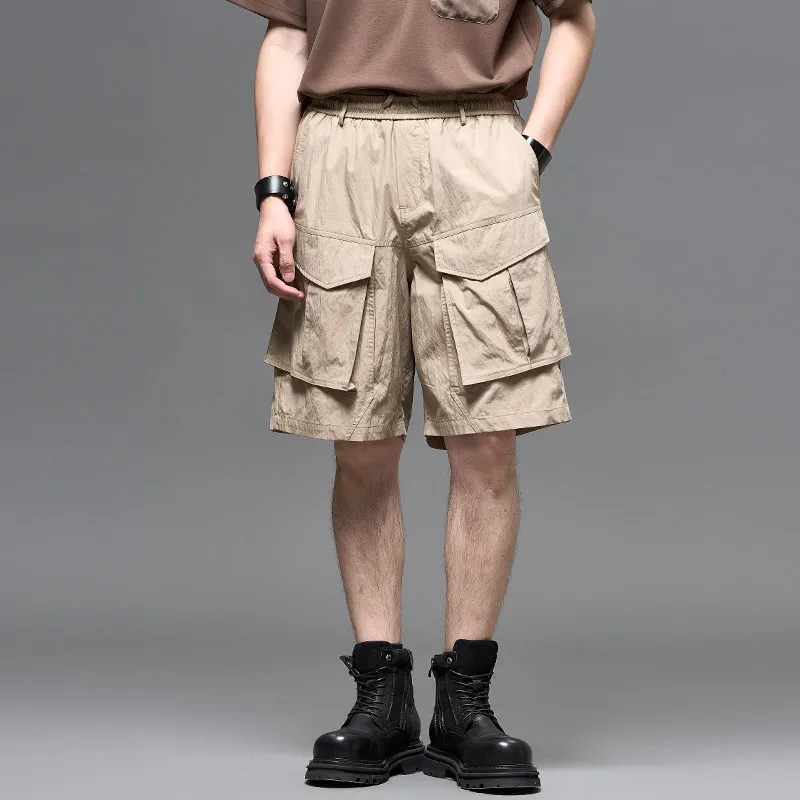 High Quality Designer Cut Summer Boys National Fashion Shorts Japanese Trendy Tooling Multi-Pocket Fifth Pants