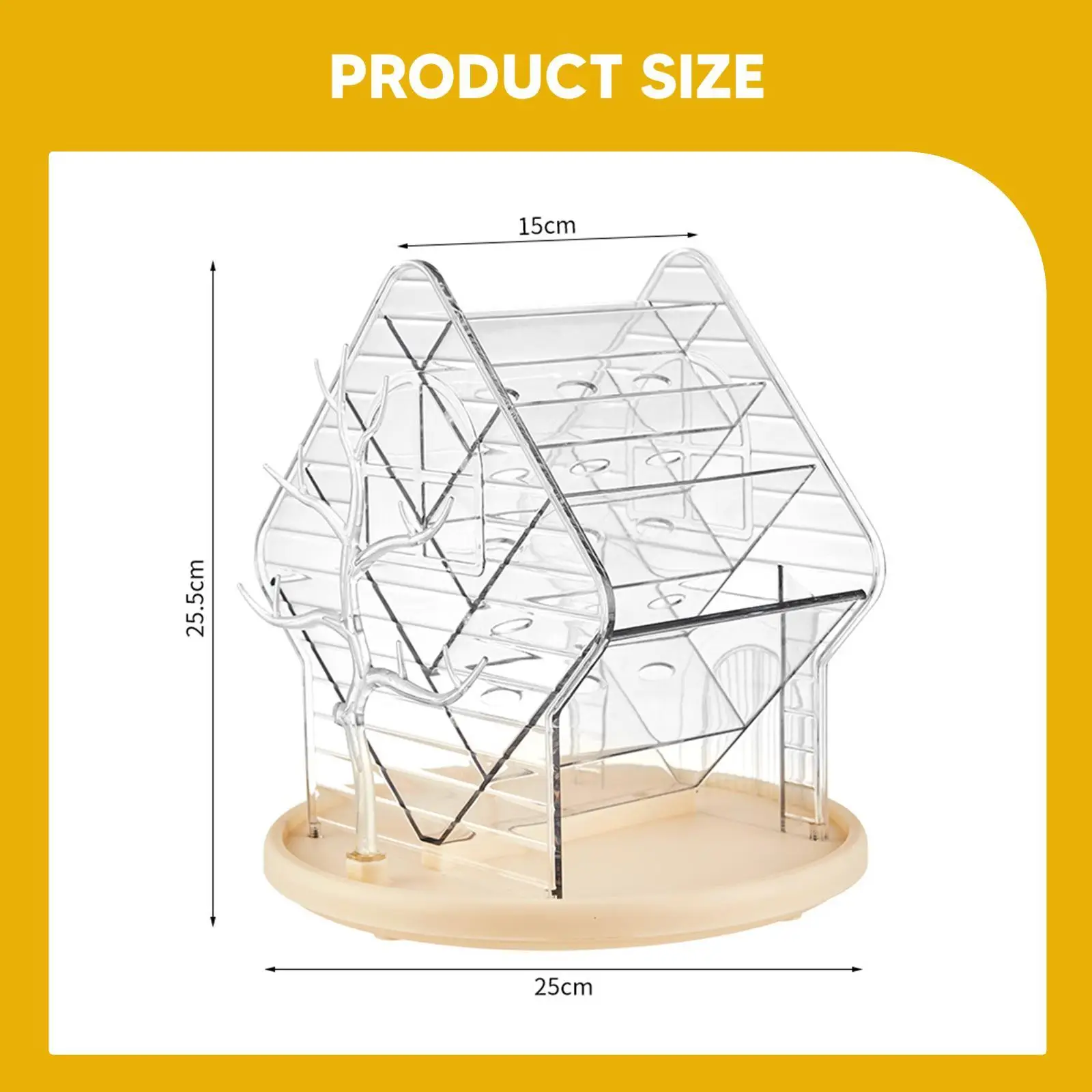 Rotating Makeup Organizer PETG HIPS Cosmetic Storage Holder Tray for Vanity Table and Bathroom Countertop